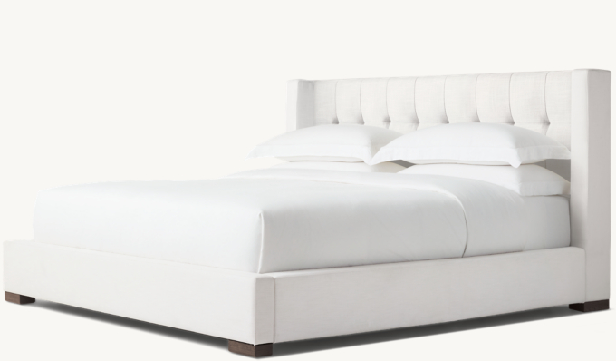 Modena Fabric Box-Tufted Shelter Platform Bed