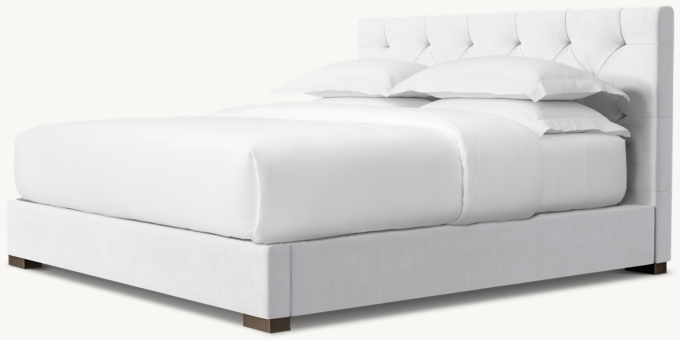 Modena Fabric Diamond-Tufted Panel Platform Bed