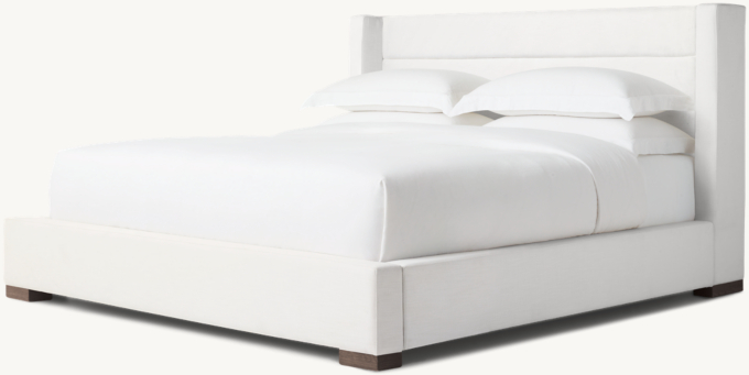Modena Fabric Horizontal Channel Shelter Platform Bed