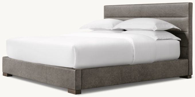 Modena Leather Horizontal Channel Panel Platform Bed