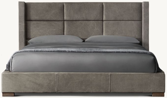 48"H bed shown in Italian Berkshire Pewter with Brown Oak finish.