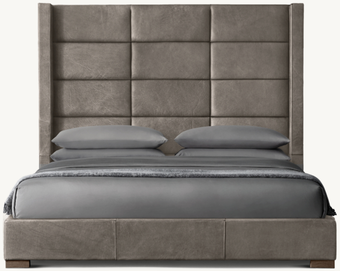 72"H bed shown in Italian Berkshire Pewter with Brown Oak finish.