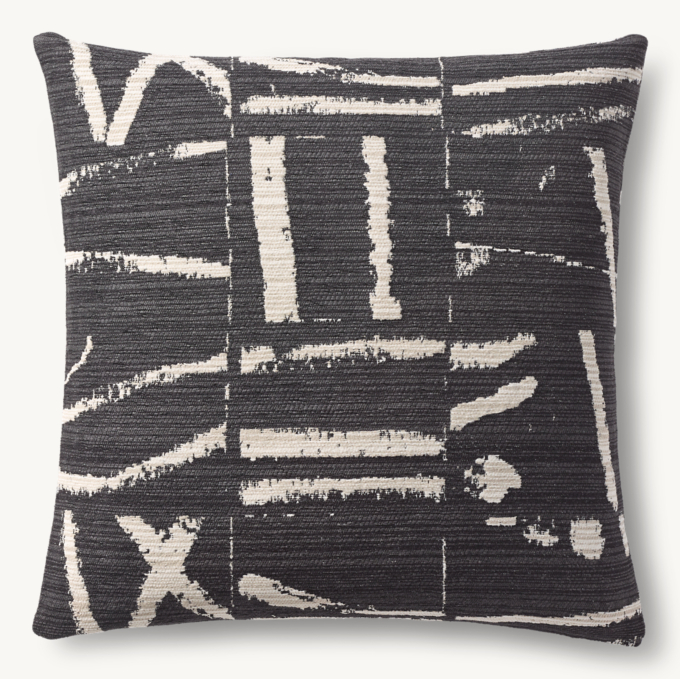 Sumi Brushstroke Outdoor Pillow Cover - Square