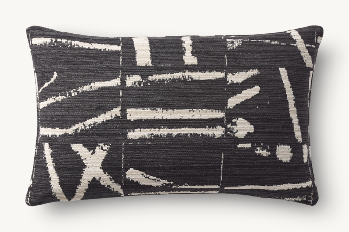 Sumi Brushstroke Outdoor Pillow Cover - Lumbar