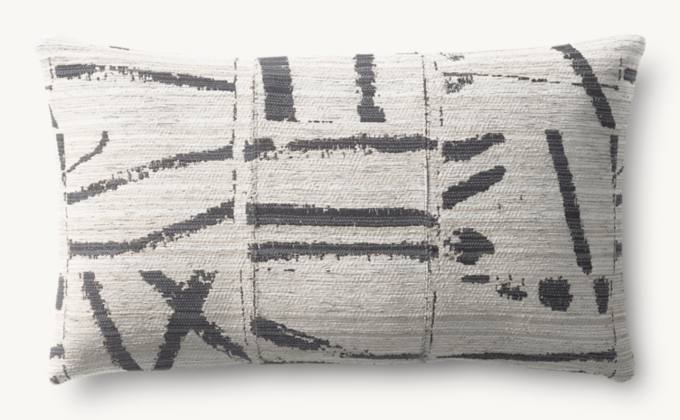 Sumi Brushstroke Outdoor Pillow Cover - Lumbar