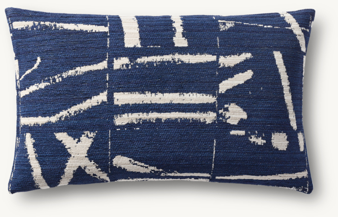 Sumi Brushstroke Outdoor Pillow Cover - Lumbar