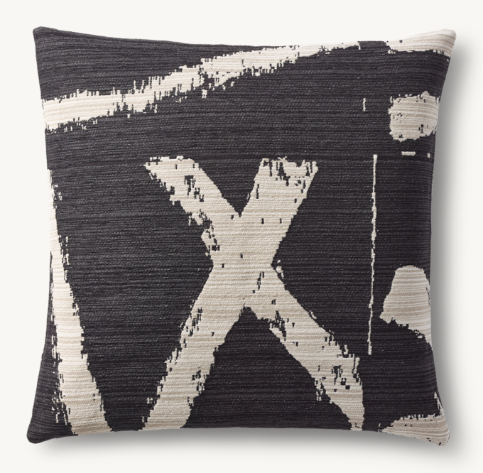 Sumi Large Brushstroke Outdoor Pillow Cover - Square