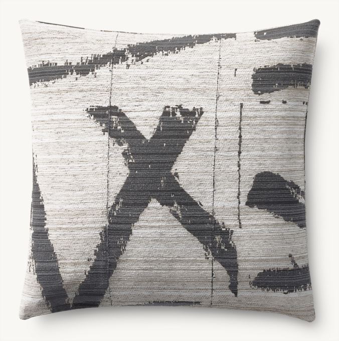 Sumi Large Brushstroke Outdoor Pillow Cover - Lumbar