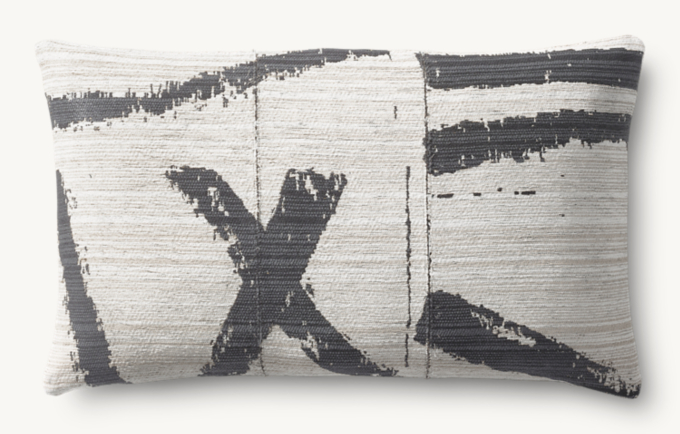 Sumi Large Brushstroke Outdoor Pillow Cover - Lumbar