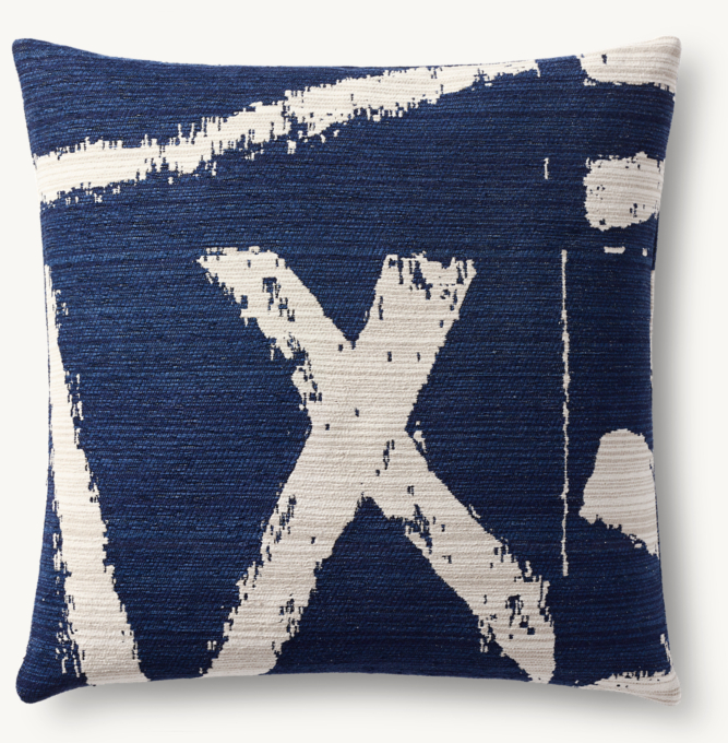 Sumi Large Brushstroke Outdoor Pillow Cover - Square