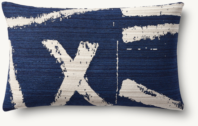 Sumi Large Brushstroke Outdoor Pillow Cover - Lumbar