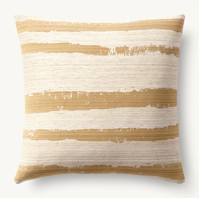 Sumi Brushstroke Stripe Outdoor Pillow Cover - Square