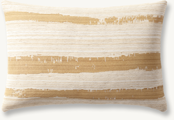 Sumi Brushstroke Stripe Outdoor Pillow Cover - Lumbar