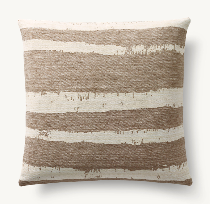 Sumi Brushstroke Stripe Outdoor Pillow Cover - Square