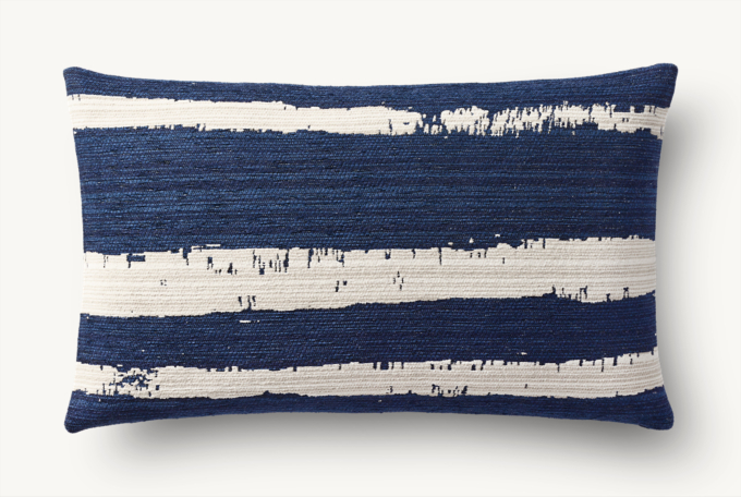 Sumi Brushstroke Stripe Outdoor Pillow Cover - Lumbar