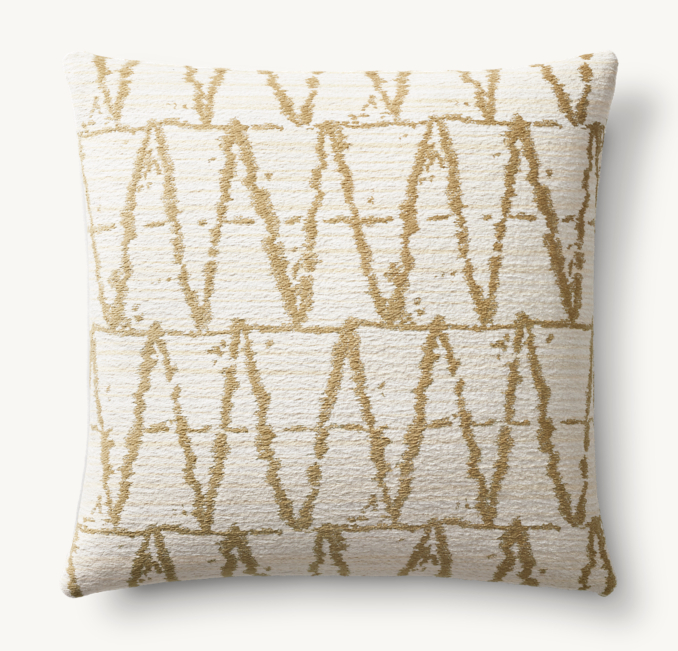 Overhead view of Savona Moroccan Allover Geometric Outdoor Pillow Cover - Square 