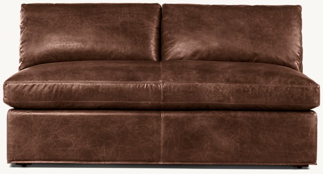 Belgian Classic Slope Arm Leather, Leather Armless Sofa Bed