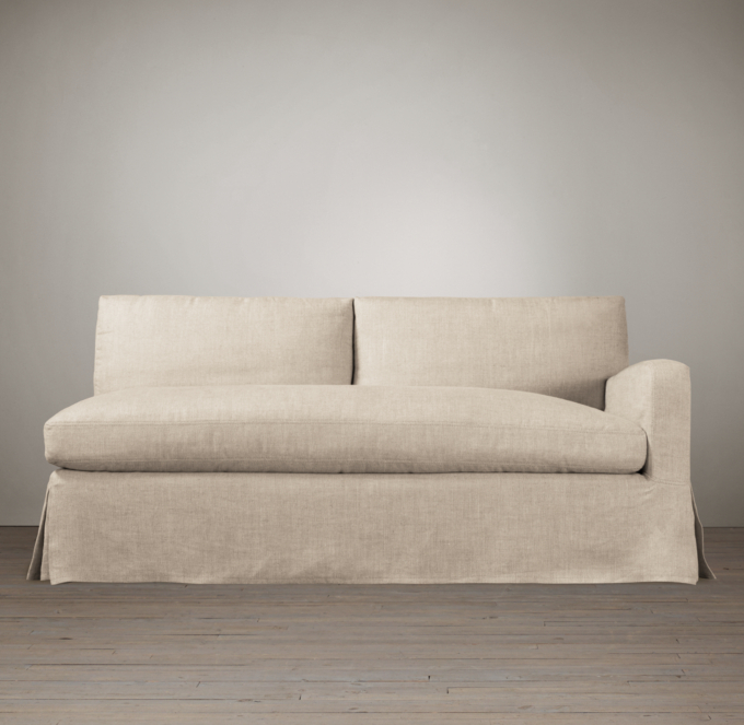 Belgian Slope Arm Slipcovered Right-Arm Sofa