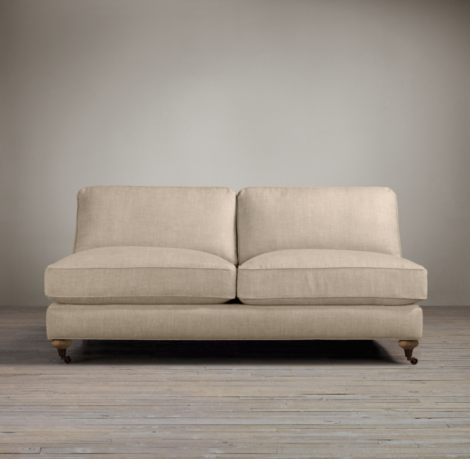 English Roll Arm Armless Sofa Rh