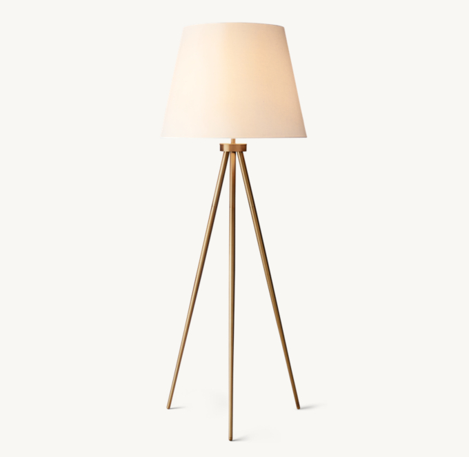 Reed White Linen Shade Floor Lamp