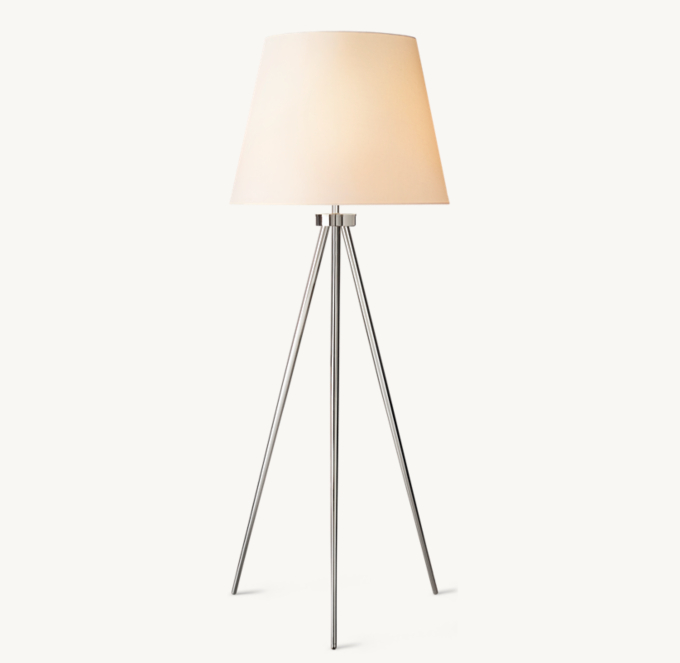 Reed White Linen Shade Floor Lamp