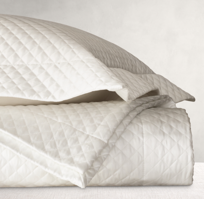 Italian Siena Sateen Diamond Quilt RH