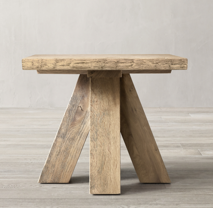 Oak Brûlé Live-Edge Square Side Table