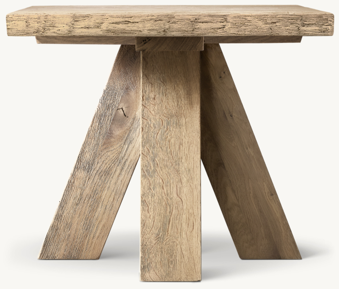 Oak Brûlé Live-Edge Square Side Table
