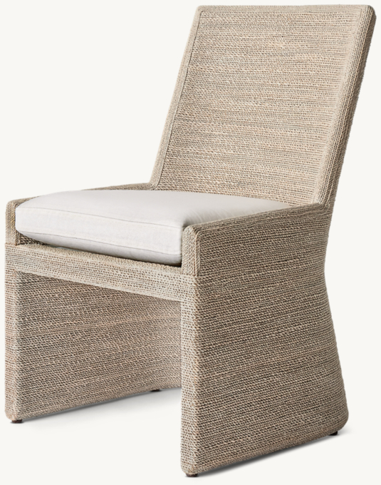 Marisol Seagrass Woven Open-Base Track Arm Dining Side Chair