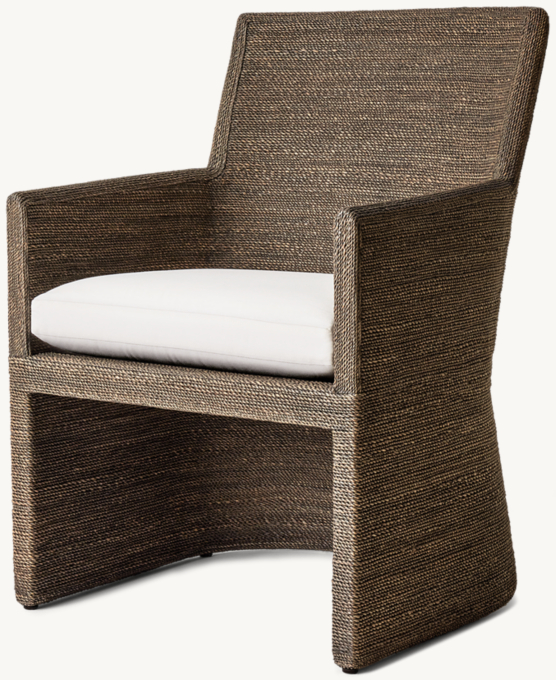 Marisol Seagrass Woven Open-Base Track Arm Dining Armchair