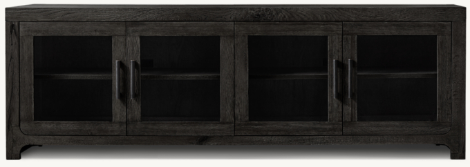 Davos Oak Glass 4-Door Media Console