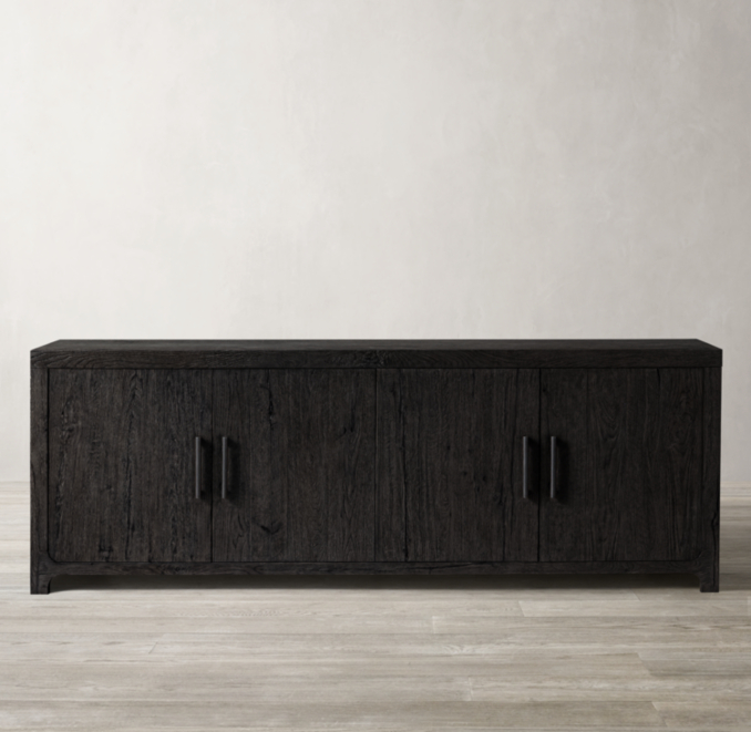 Front view of Davos Oak 4-Door Sideboard 