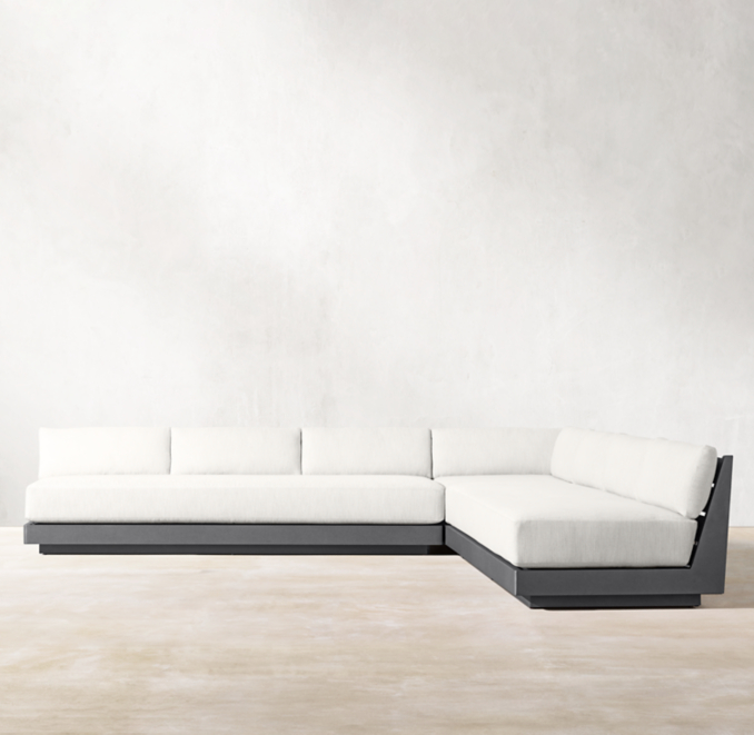 Maya Aluminum Modular LSectional with Corner Chair