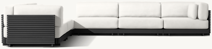 Caicos Aluminum Modular L-Sectional With Coffee Table