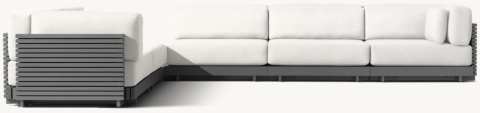 Caicos Aluminum Modular L-Sectional With Coffee Table