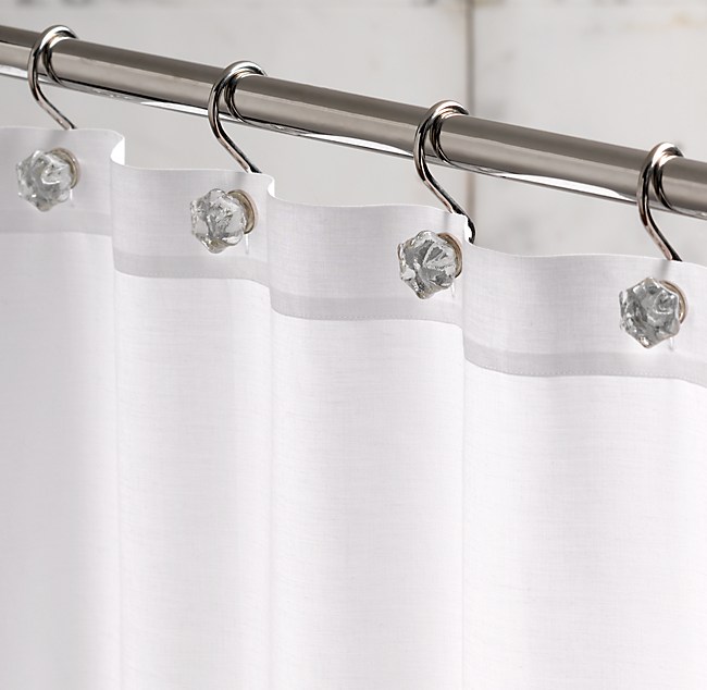 Glass Shower Curtain Hooks Set Of 12, Restoration Hardware Shower Curtain