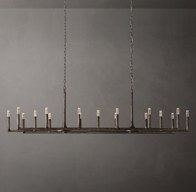 Front view of Thaddeus Linear Chandelier 96" 