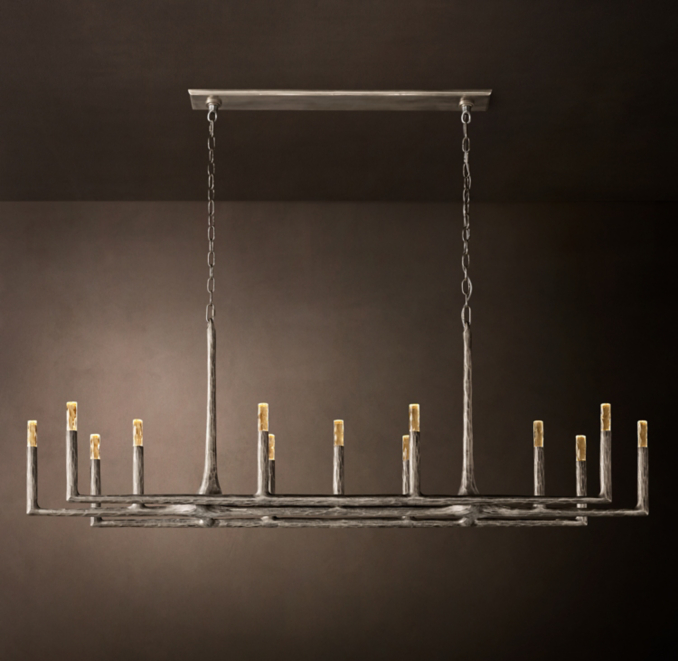72" chandelier shown in Forged Pewter.