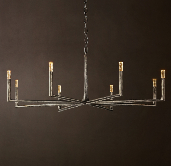 137cm chandelier shown in Forged Pewter.