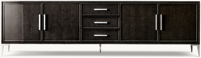 Front view of Benoit 4-Door Media Console With Drawers 