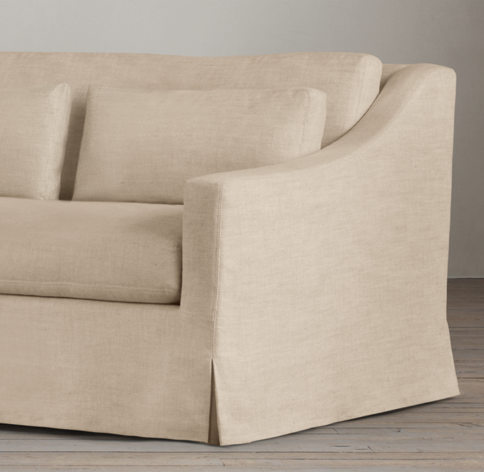 5' Belgian Classic Slope Arm Slipcovered Sofa 