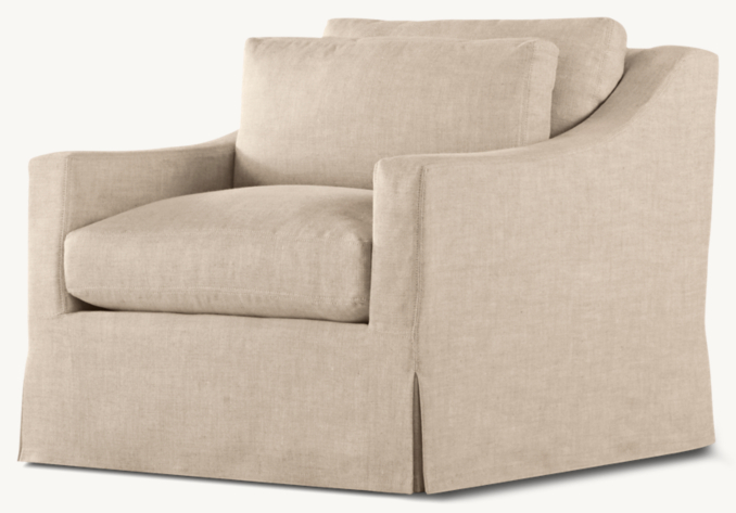 Belgian Slipcovered Classic Slope Arm Chair