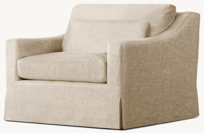 Belgian Slipcovered Classic Slope Arm Chair