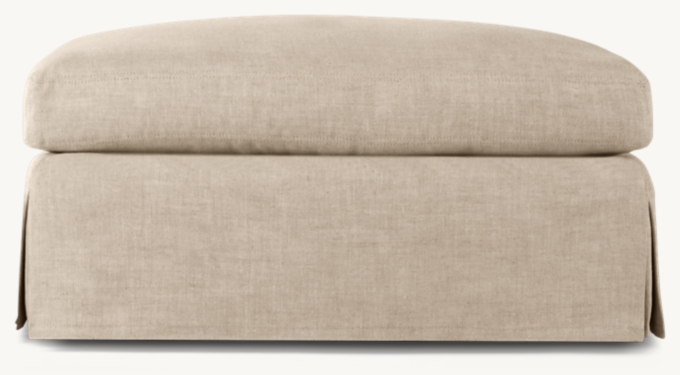 Belgian Slipcovered Classic Slope Arm Ottoman