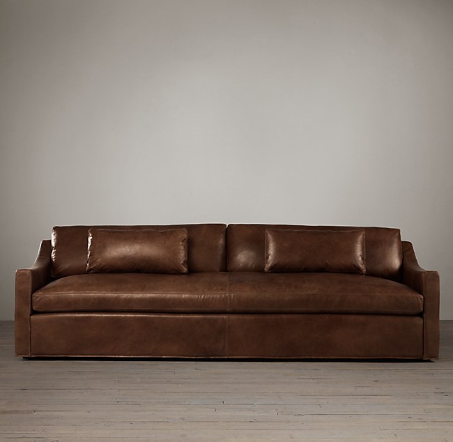 Belgian Classic Slope Arm Leather, Belgian Slope Arm Sleeper Sofa