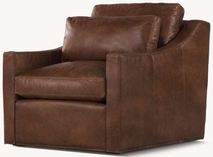 Leather swivel deals chair restoration hardware