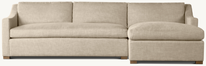 Belgian Classic Slope Arm Right-Arm Sofa-Chaise Bench-Seat Sectional