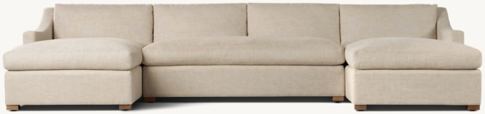 Belgian Classic Slope Arm U-Chaise Bench-Seat Sectional