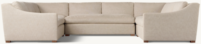 Belgian Classic Slope Arm U-Sofa Bench-Seat Sectional