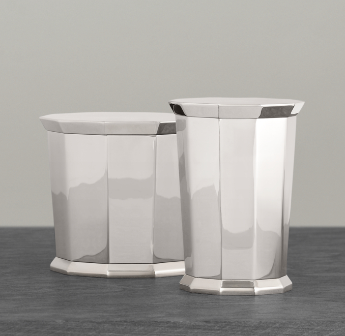 Faceted Metal Canister 